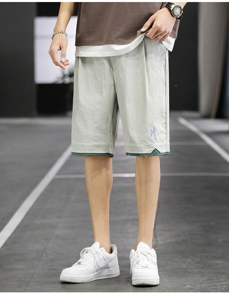 Shorts Men's Summer Loose Fashion Brand Casual Sports Five-Point Pants Ins Trendy Ice Silk Beach Pants Wholesale