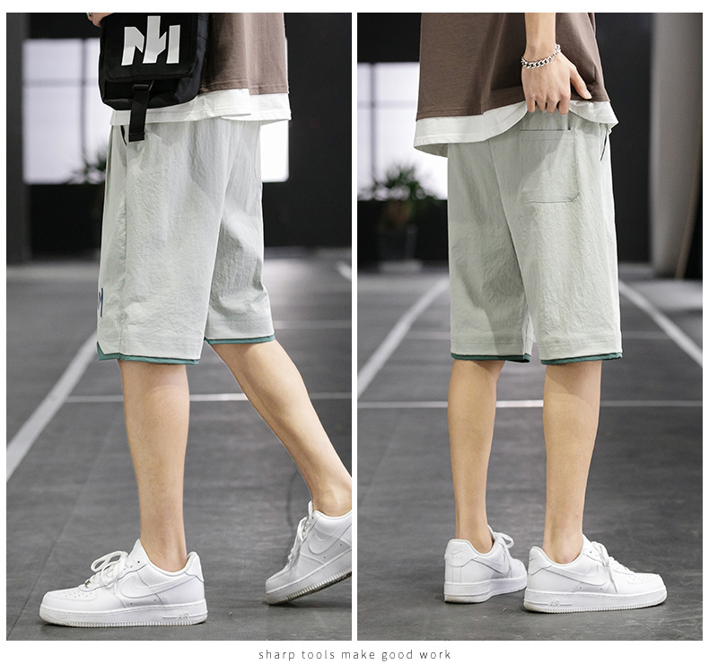 Shorts Men's Summer Loose Fashion Brand Casual Sports Five-Point Pants Ins Trendy Ice Silk Beach Pants Wholesale