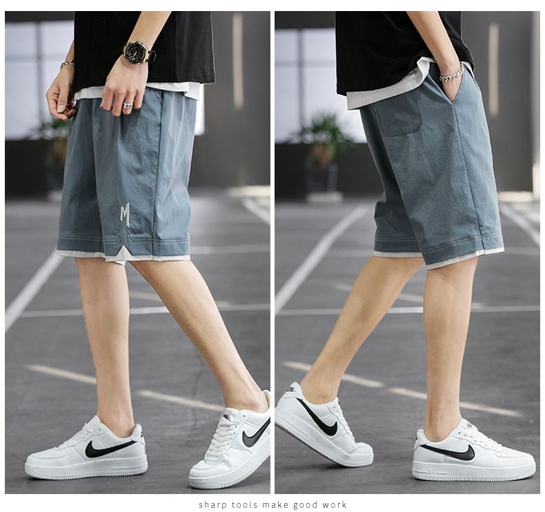 Shorts Men's Summer Loose Fashion Brand Casual Sports Five-Point Pants Ins Trendy Ice Silk Beach Pants Wholesale