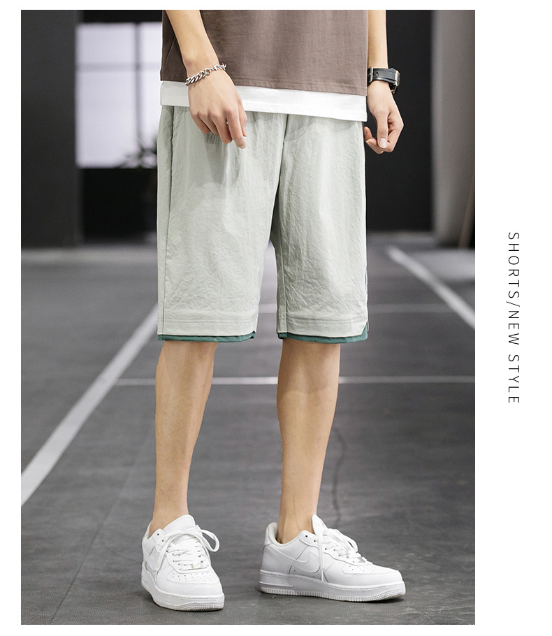 Shorts Men's Summer Loose Fashion Brand Casual Sports Five-Point Pants Ins Trendy Ice Silk Beach Pants Wholesale