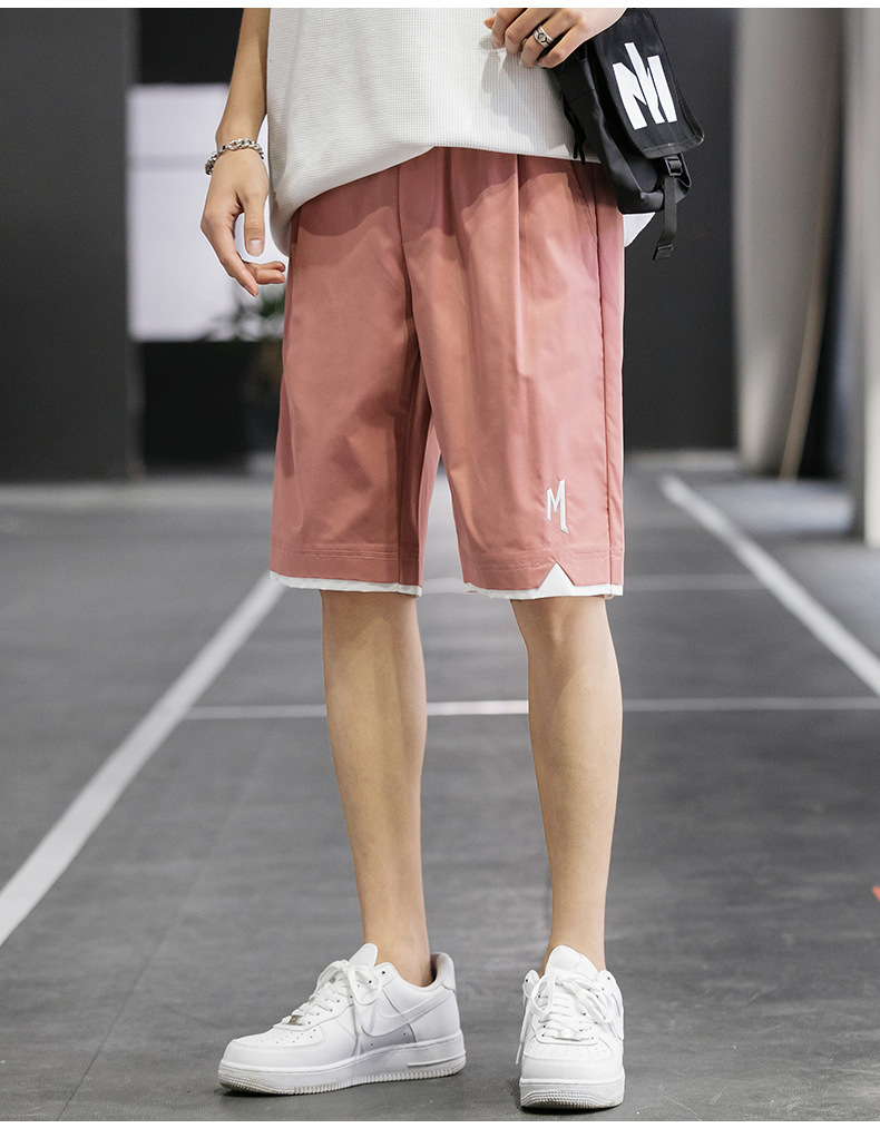 Shorts Men's Summer Loose Fashion Brand Casual Sports Five-Point Pants Ins Trendy Ice Silk Beach Pants Wholesale