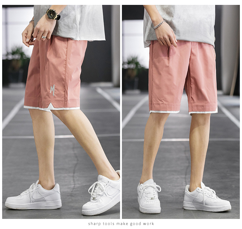 Shorts Men's Summer Loose Fashion Brand Casual Sports Five-Point Pants Ins Trendy Ice Silk Beach Pants Wholesale