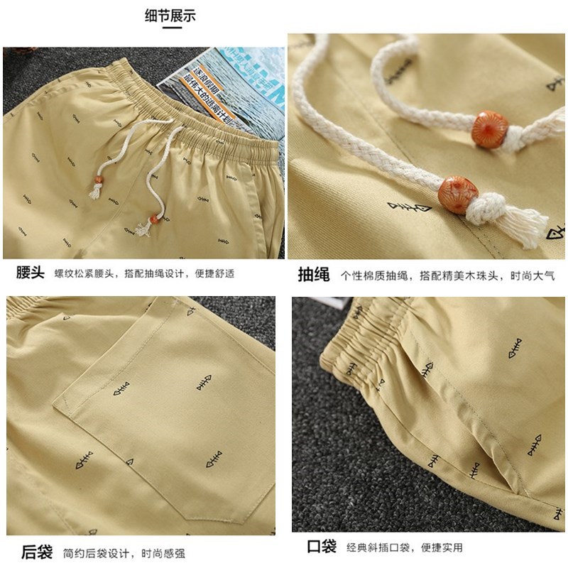 Summer Casual Pants Men&#039;s New Fifth Pants Beach Pants Shorts Men Cotton Men&#039;s Clothing One Piece Dropshipping