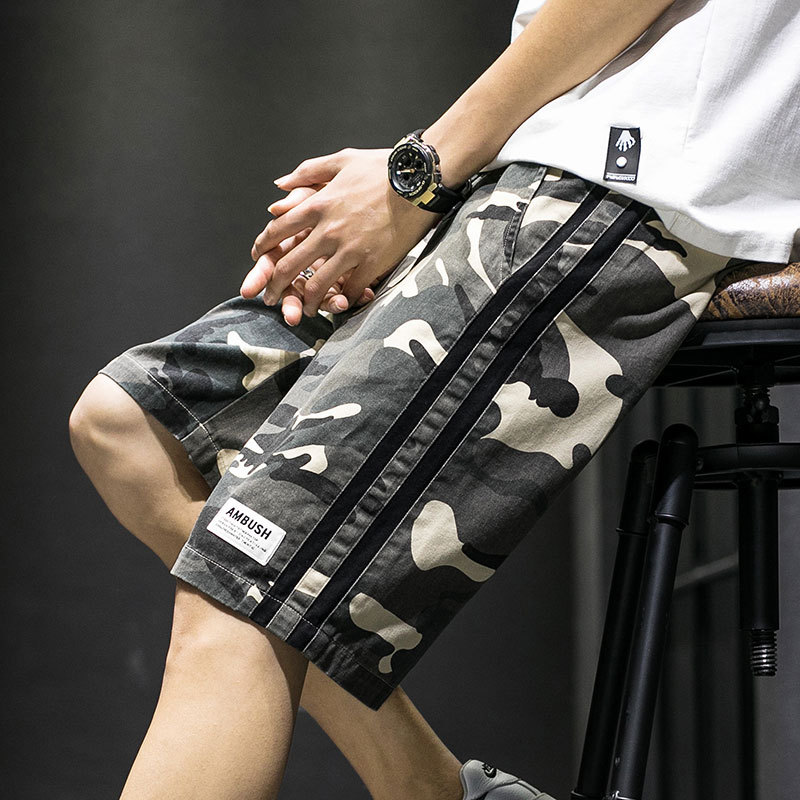 2021 Summer New Shorts Men&#039;s Thin Trendy Casual Camouflage Five-Point Pants Cotton Seven-Point Loose Beach Pants