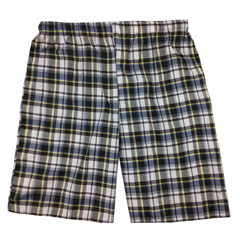 Summer new men &#039;s cotton and linen loose to increase the code home leisure lattice beach pants