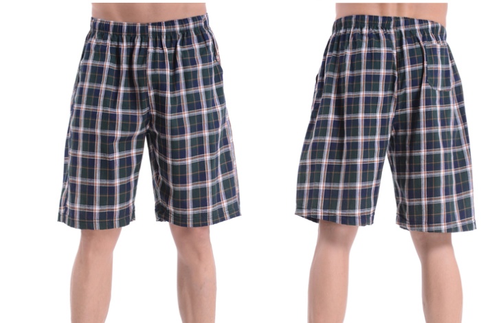 Summer new men 's cotton and linen loose to increase the code home leisure lattice beach pants Summer new men 's cotton and linen loose to increase the code home leisure lattice beach pants