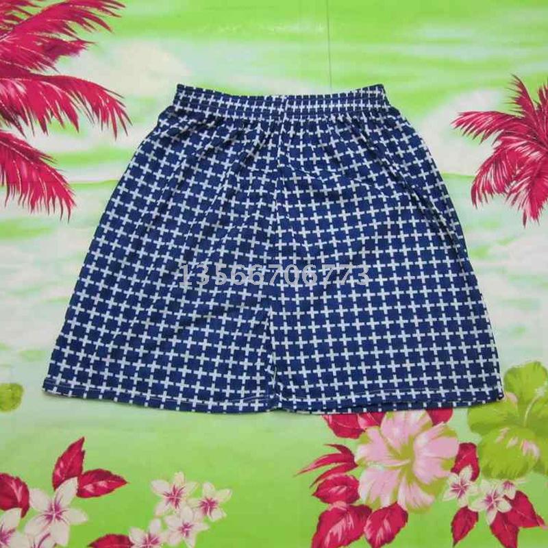 Processing of beach pants cotton flat - horned pattern shorts plus fat to increase swimming shorts Processing of beach pants cotton flat - horned pattern shorts plus fat to increase swimming shorts