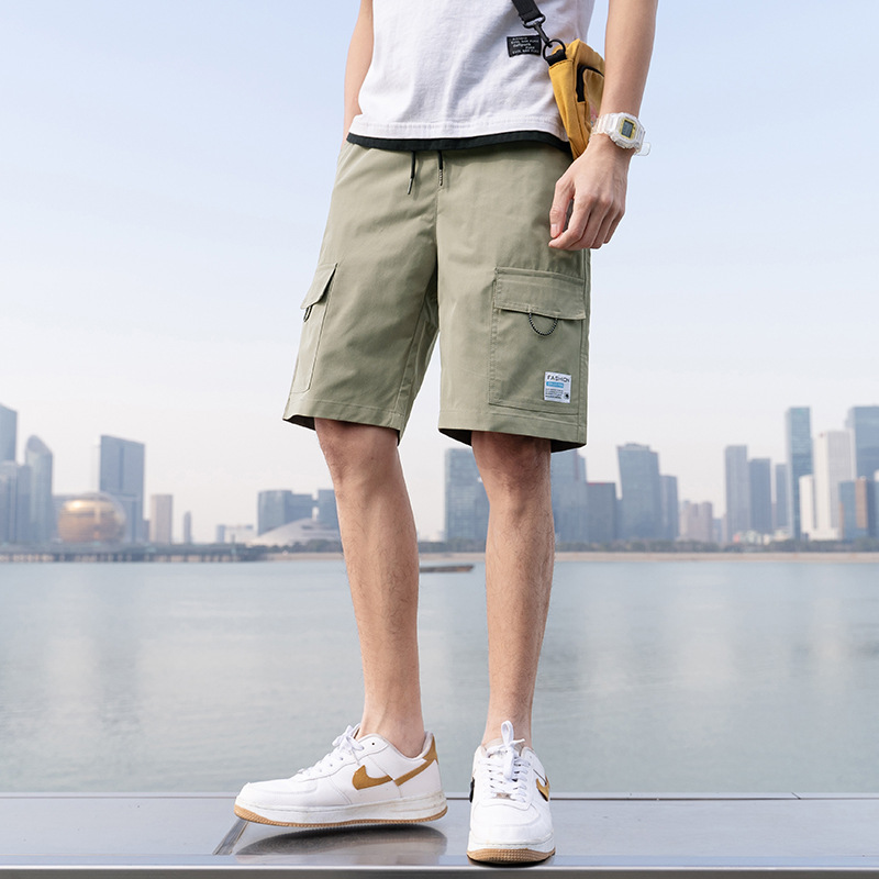 Summer Casual Shorts Men&#039;s 2021 New Sports Overalls Trendy Fifth Pants Middle Pants Straight Loose Beach Pants