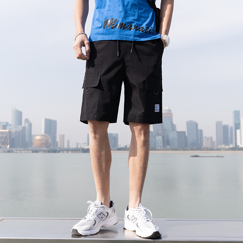 Summer Casual Shorts Men&#039;s 2021 New Sports Overalls Trendy Fifth Pants Middle Pants Straight Loose Beach Pants