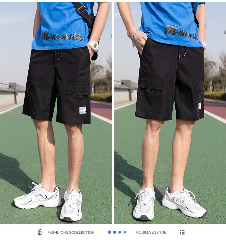 Summer Casual Shorts Men's 2021 New Sports Overalls Trendy Fifth Pants Middle Pants Straight Loose Beach Pants
