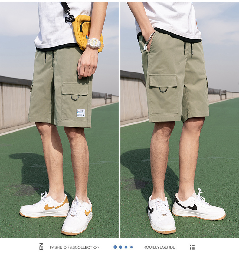 Summer Casual Shorts Men's 2021 New Sports Overalls Trendy Fifth Pants Middle Pants Straight Loose Beach Pants