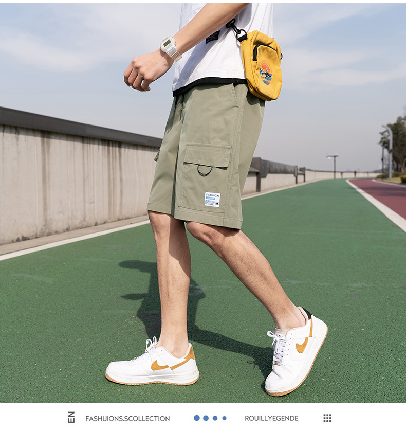 Summer Casual Shorts Men's 2021 New Sports Overalls Trendy Fifth Pants Middle Pants Straight Loose Beach Pants