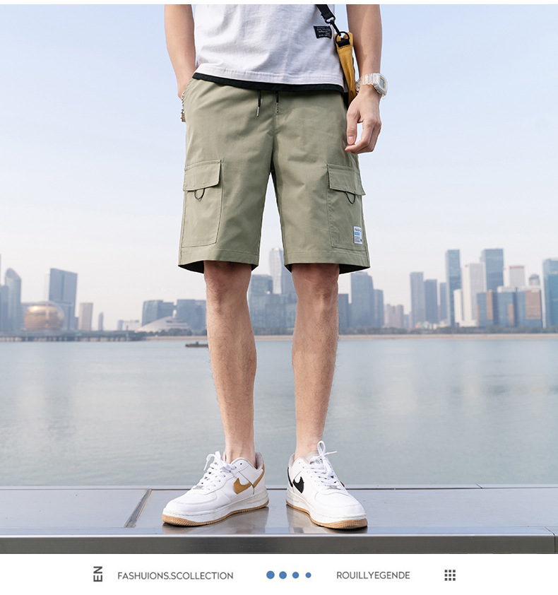 Summer Casual Shorts Men's 2021 New Sports Overalls Trendy Fifth Pants Middle Pants Straight Loose Beach Pants