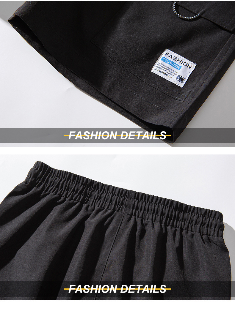 Summer Casual Shorts Men's 2021 New Sports Overalls Trendy Fifth Pants Middle Pants Straight Loose Beach Pants