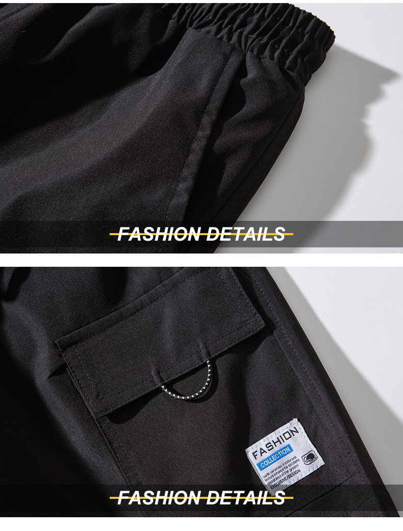 Summer Casual Shorts Men's 2021 New Sports Overalls Trendy Fifth Pants Middle Pants Straight Loose Beach Pants