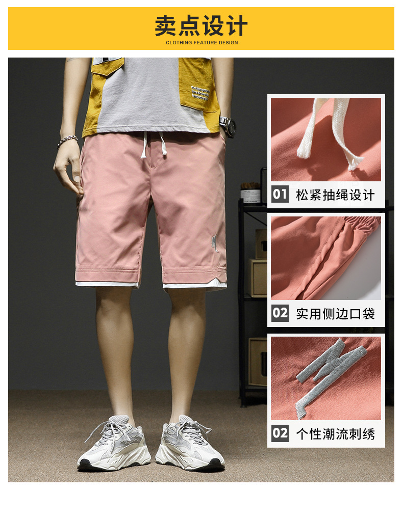 Summer Casual Shorts Men's 2021 New Sports Overalls Trendy Fifth Pants Middle Pants Straight Loose Beach Pants