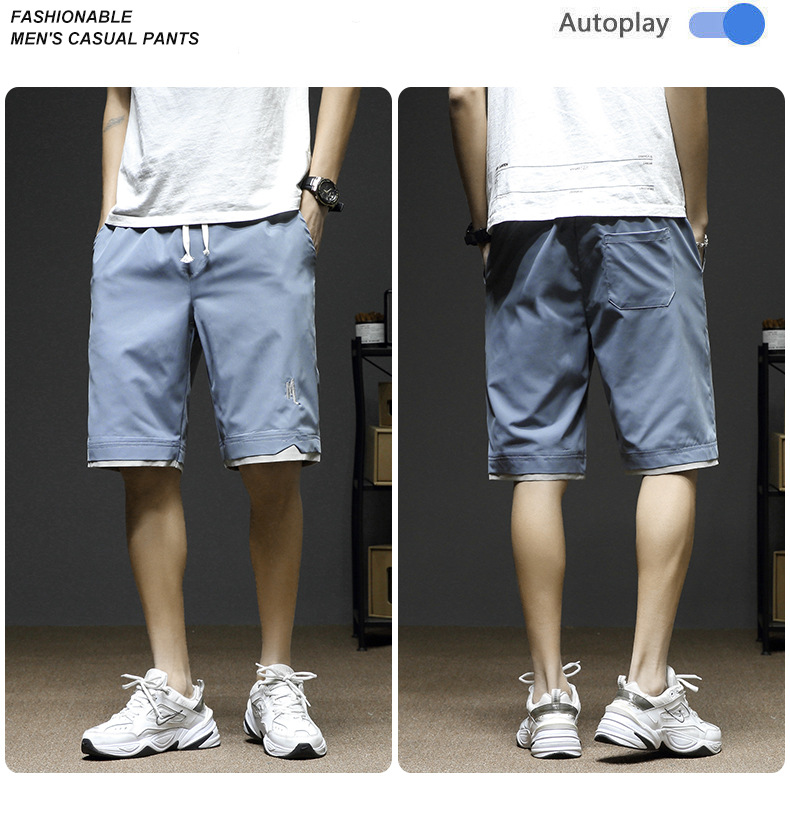 Summer Casual Shorts Men's 2021 New Sports Overalls Trendy Fifth Pants Middle Pants Straight Loose Beach Pants