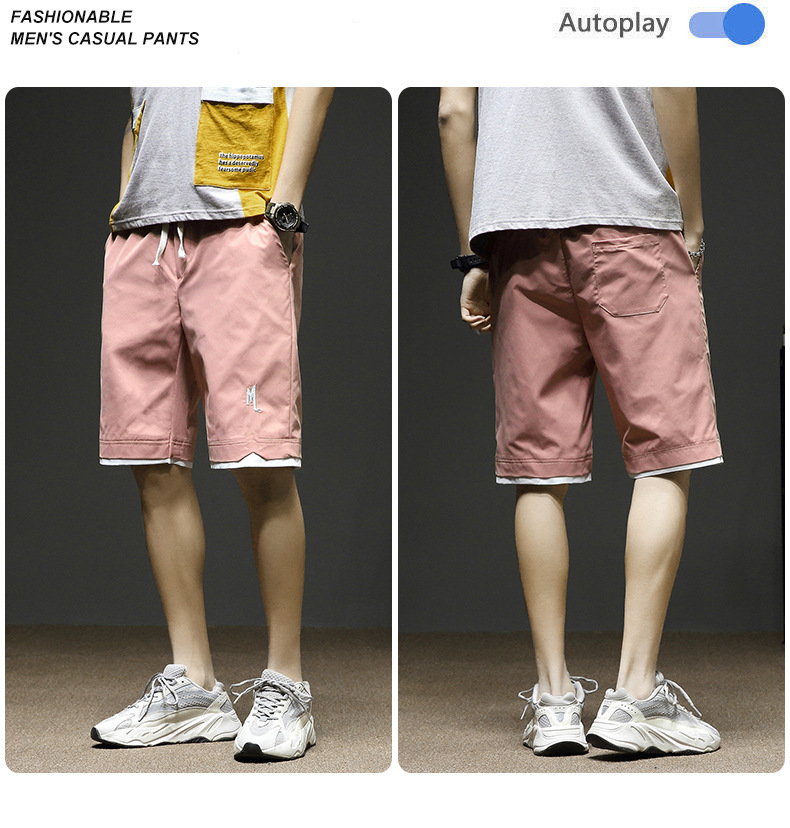 Summer Casual Shorts Men's 2021 New Sports Overalls Trendy Fifth Pants Middle Pants Straight Loose Beach Pants