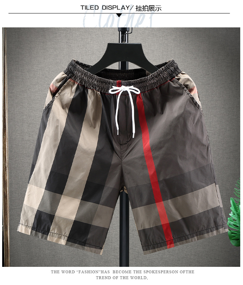 Summer Shorts Men's Casual Pants Korean Style Trendy Plaid Shorts Home Versatile Loose Outer Wear Beach Pants Summer Shorts Men's Casual Pants Korean Style Trendy Plaid Shorts Home Versatile Loose Outer Wear Beach Pants