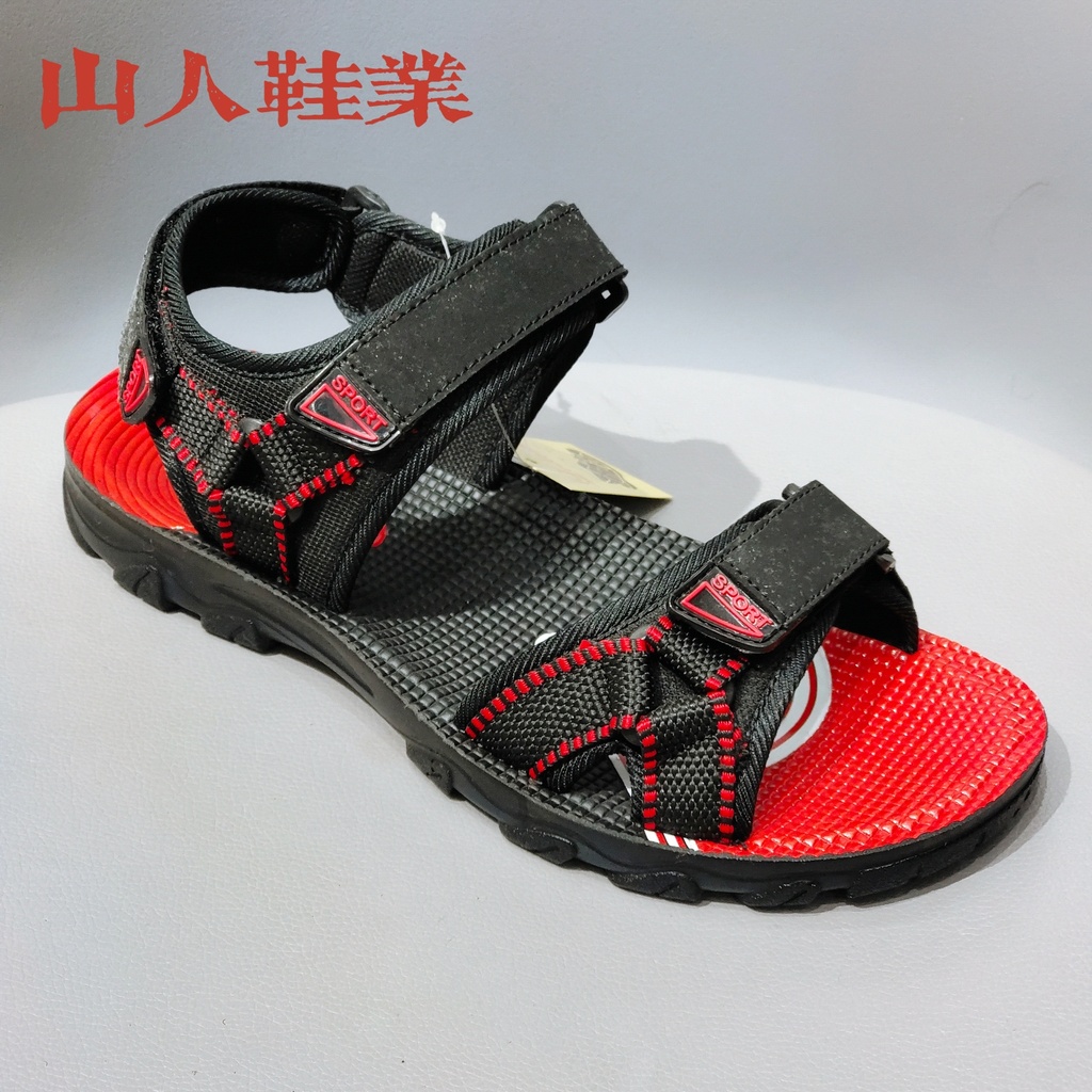 Pu Sandals Velcro Beach Shoes Soft Bottom Light Bottom Beach Sandals Open Toe Men's Non-Slip Casual Shoes Flat Sandals