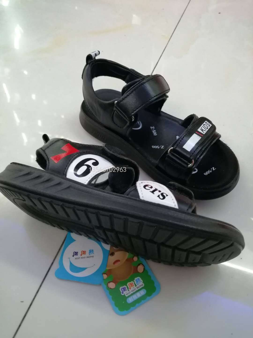 Stock Children&#039;s Sandals Men&#039;s Soft Bottom Breathable Non-Slip Summer Beach Shoes
