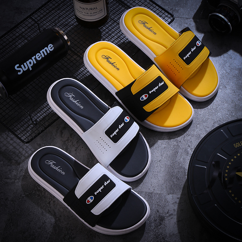 New Men&#039;s Single-Strap Slipper Men&#039;s Korean Version Fashion Fashion Cool Beach Shoes Men&#039;s Casual Non-Slip Slippers