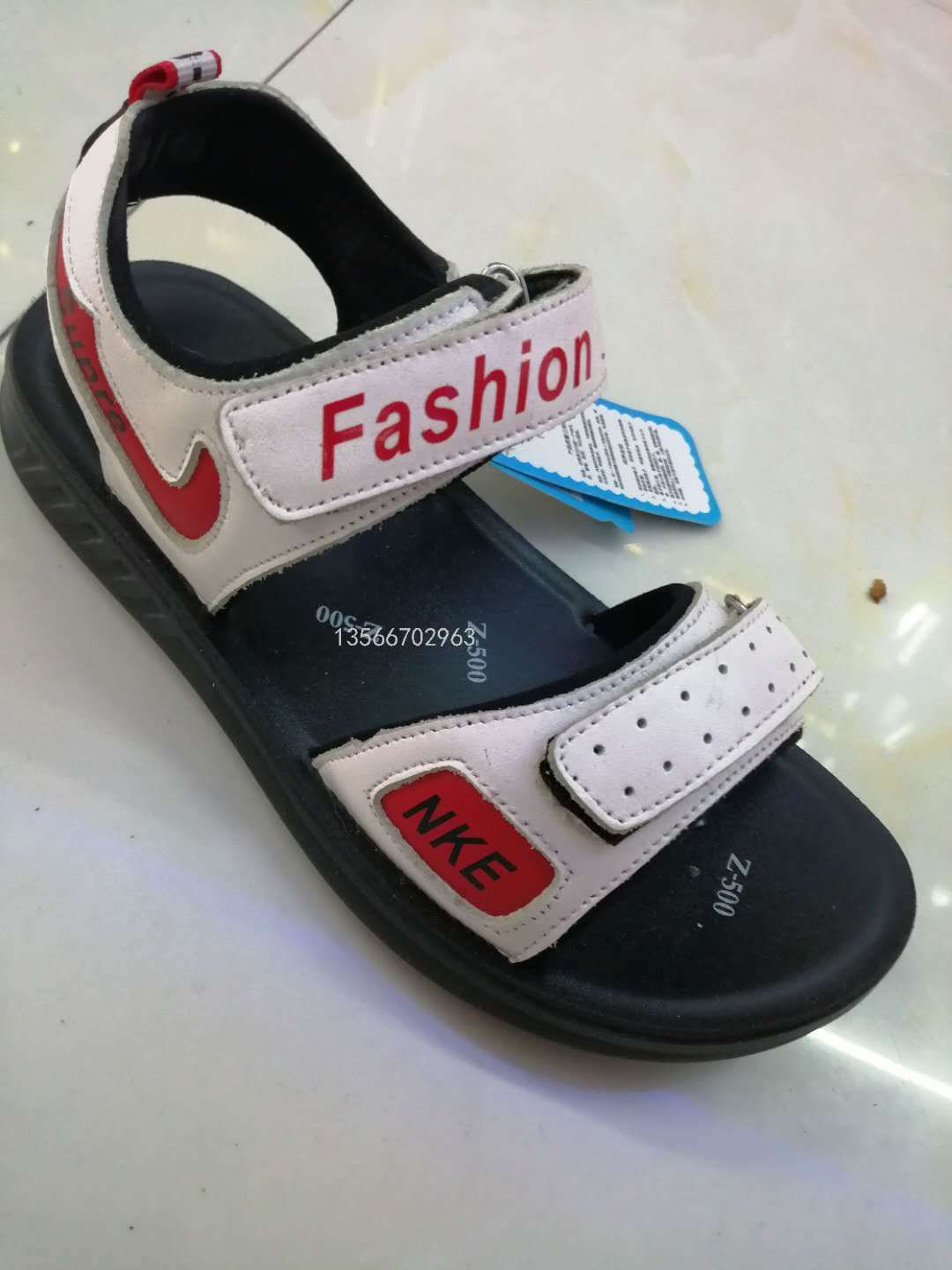 Stock Spot Summer All-match Casual Boys' Open Toe Sandals Velcro Flat Big Kid Beach Shoes