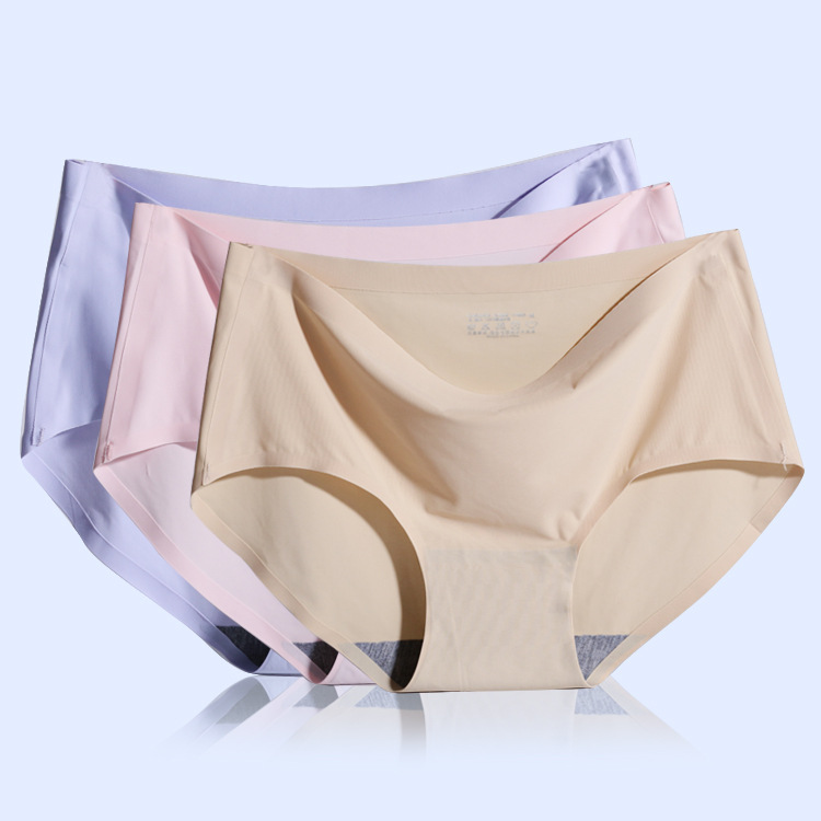 Women&#039;s Ice Silk Underwear Seamless Underwear One-Piece Underwear Breathable Mid Waist Sexy Women&#039;s Panties Panties