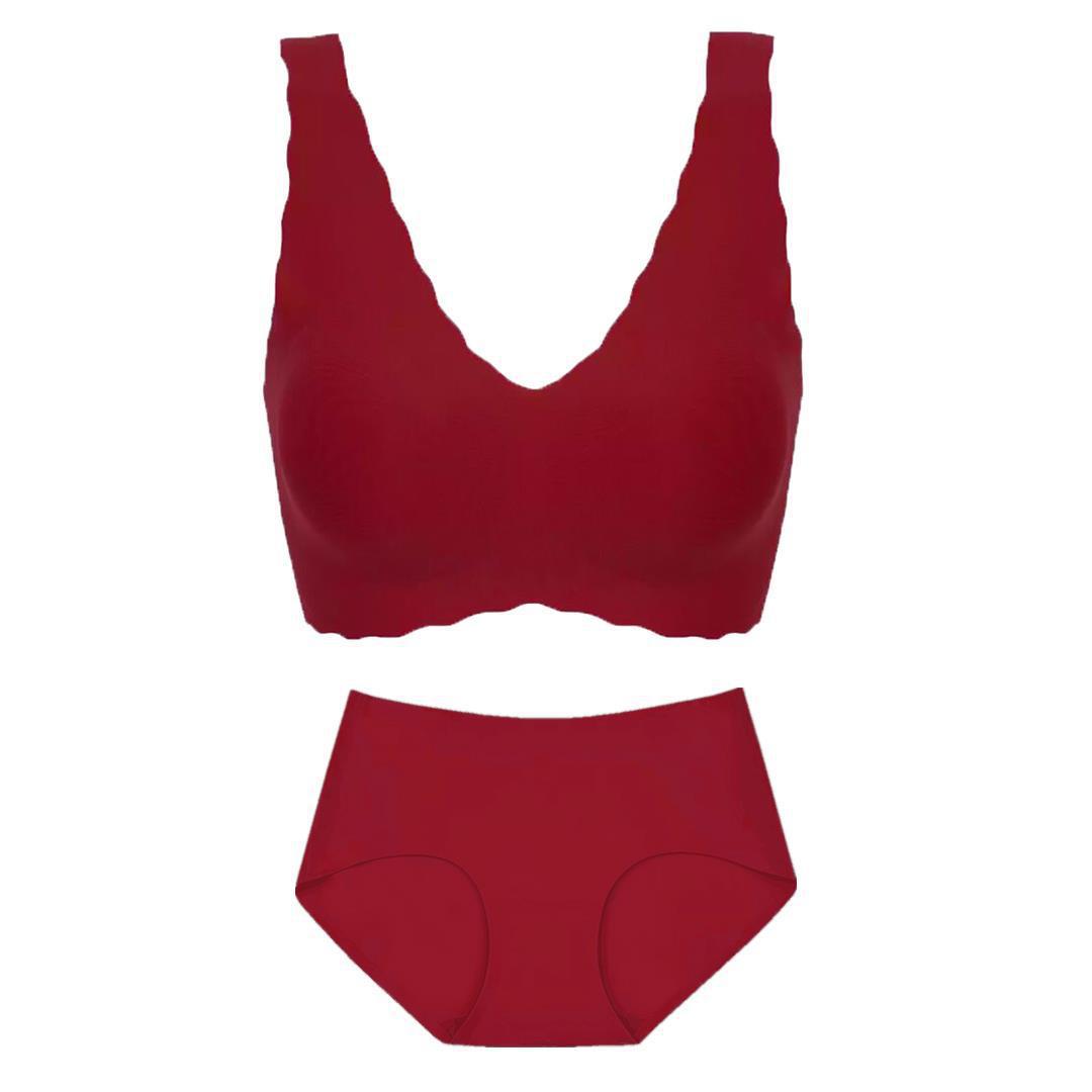 Nana Same Seamless Underwear Set Ladies Underwired Beauty Back Ice Silk Vest Style Push up Bra