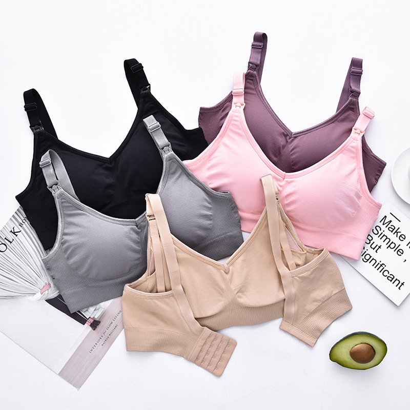 Factory Direct Sales Nursing Bra Seamless Underwear for Pregnant Women Push up and Anti-Sagging Stylish Upper Support without Steel Ring Pregnancy