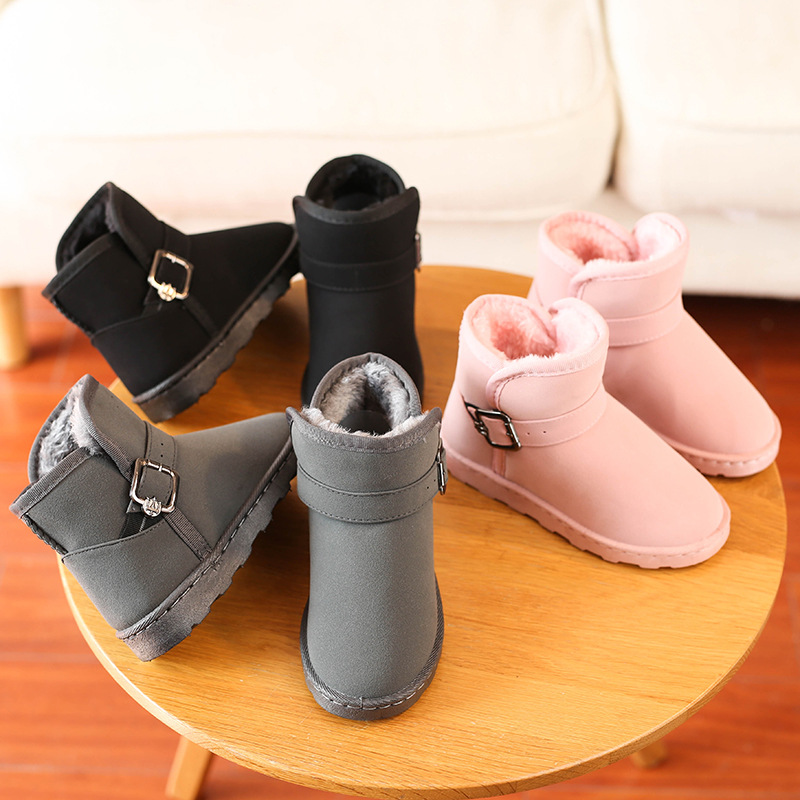 2021new Winter Korean Style Fashion round Toe Solidcolor Mid-Calf Length Haoyang Snow Boots Flat Warm Women's Fashionable Boots