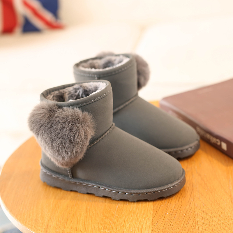 2021new Winter Korean Style Fashion round Toe Solidcolor Mid-Calf Length Haoyang Snow Boots Flat Warm Women's Fashionable Boots