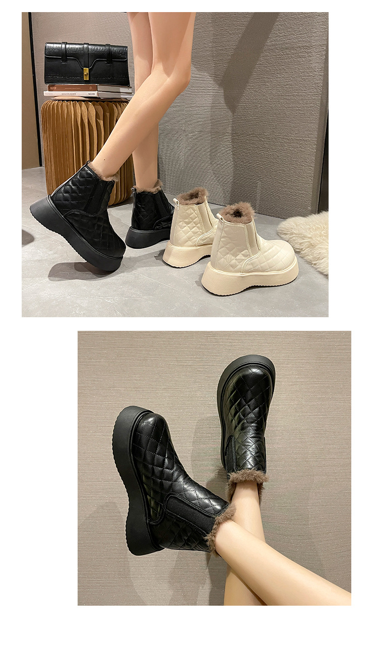 Internet Celebrity Snow Boots Women's Fleece-Lined Comfort and Casual Korean Style New Winter Student round Head Bread Cotton Shoes Women
