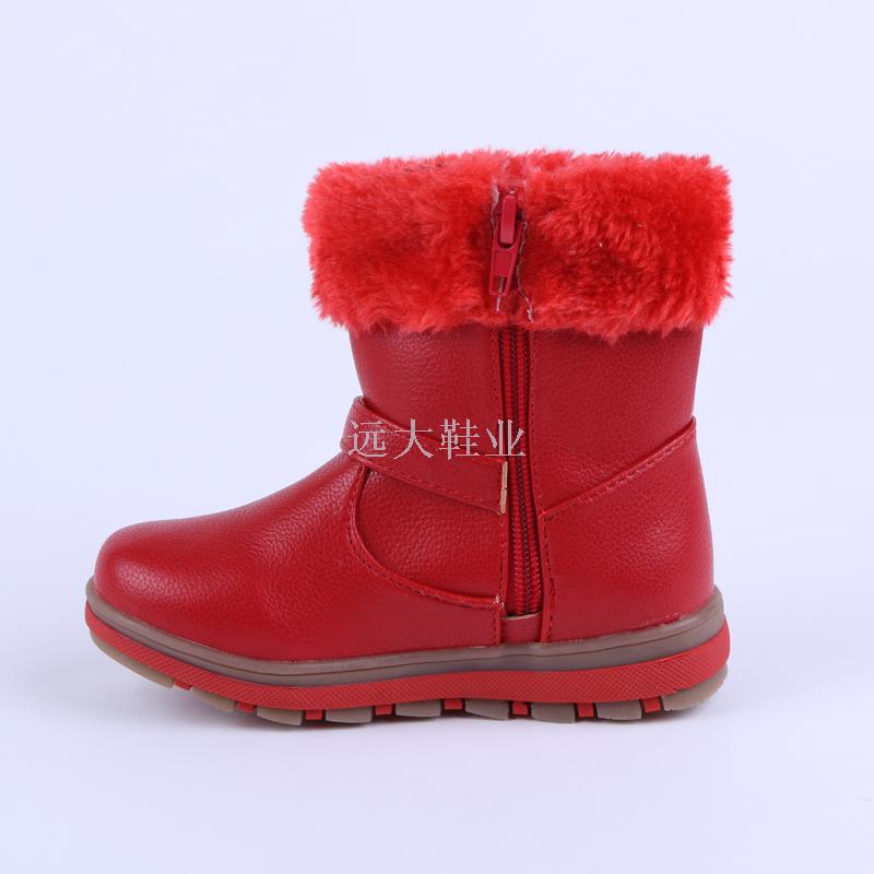 Foreign trade red girl snow boots with thick undercoat anti-skid Foreign trade red girl snow boots with thick undercoat anti-skid