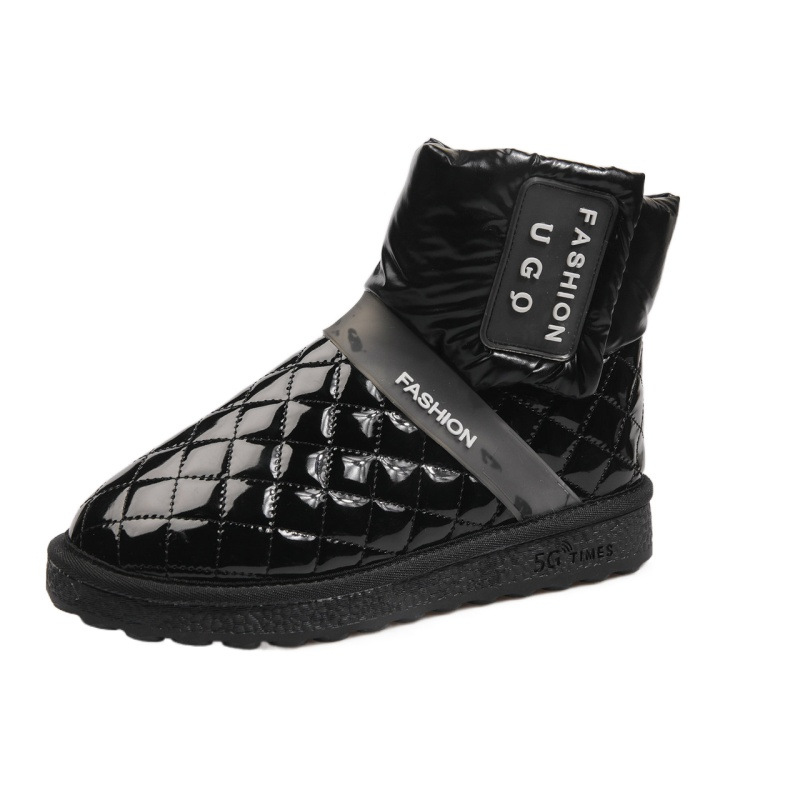 Winter Snow Boots Women&#039;s New Fashionable Thick Fashion Casual Flat British Style White Warm Short Tube