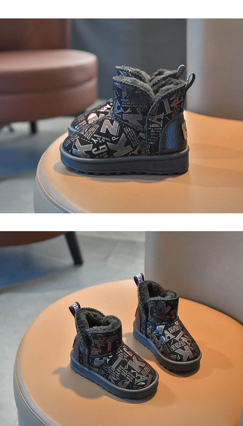 Girls' Cotton Shoes 2021 New Snow Boots Home Children's Warm Non-Slip Fur Snow Boots Wholesale Children