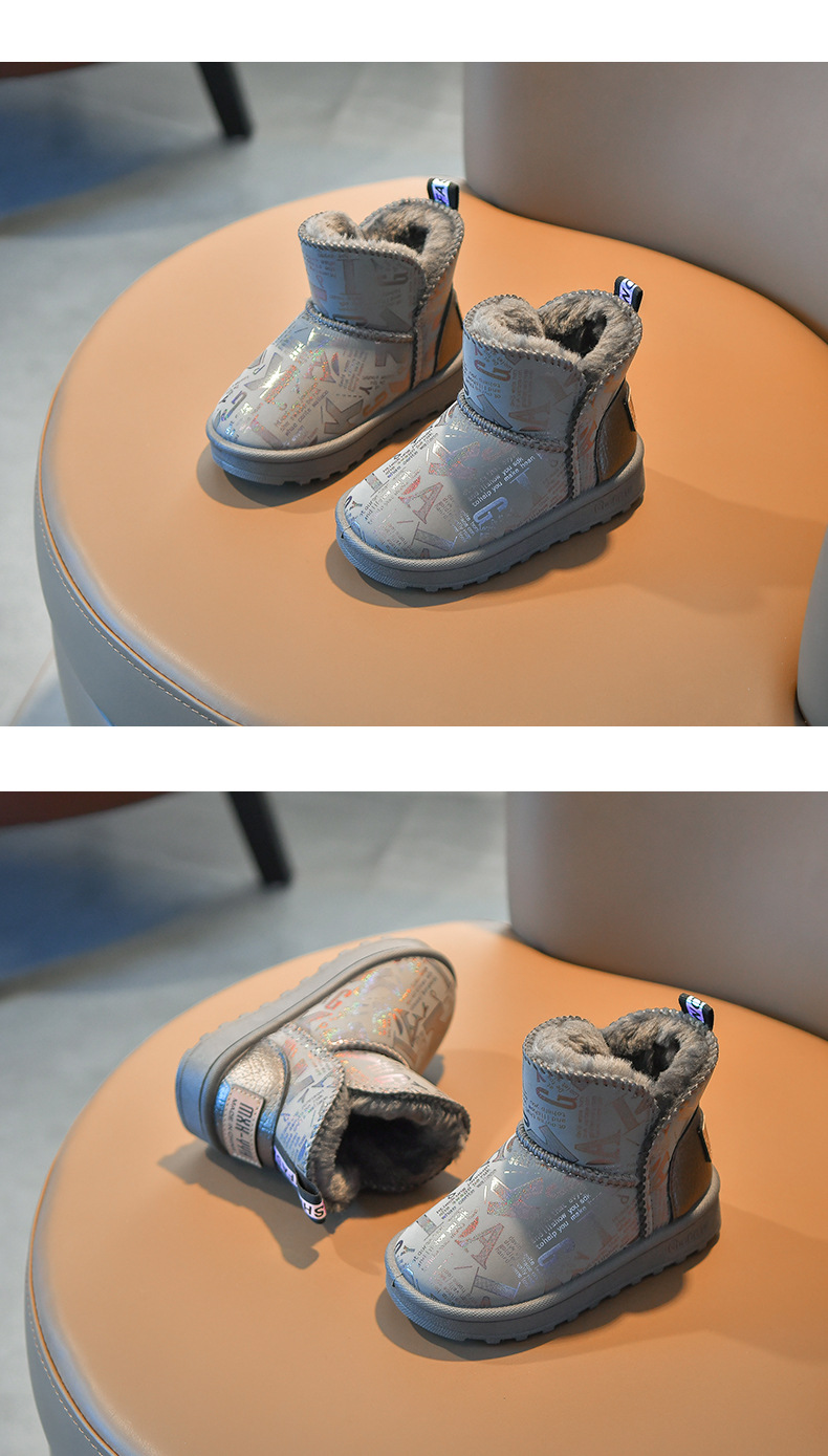 Girls' Cotton Shoes 2021 New Snow Boots Home Children's Warm Non-Slip Fur Snow Boots Wholesale Children