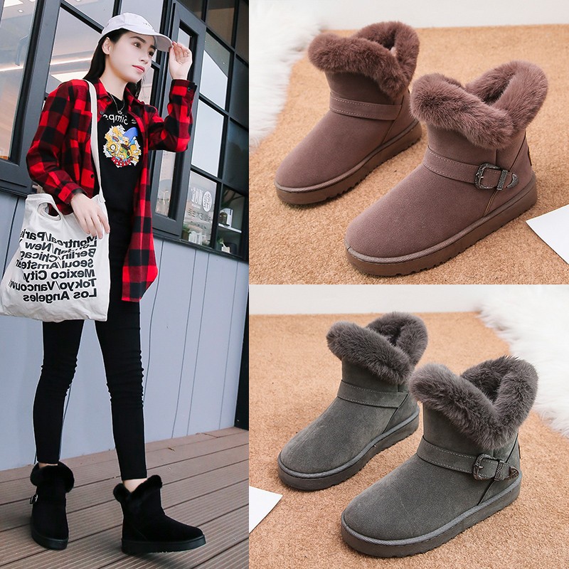 Export Waterproof Snow Boots Wholesale Pu Waterproof Classic Winter Fleece Warm Women&#039;s Short Boots Factory Direct Sales