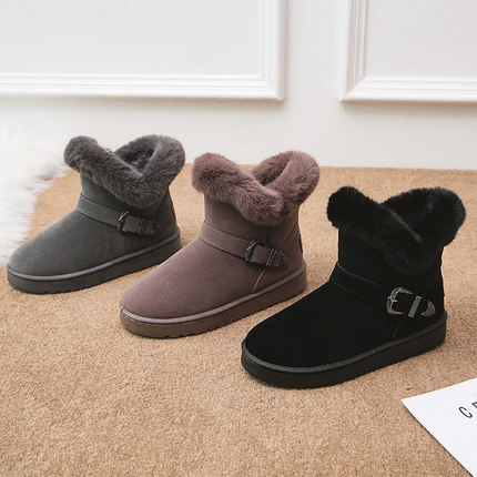 Export Waterproof Snow Boots Wholesale Pu Waterproof Classic Winter Fleece Warm Women&#039;s Short Boots Factory Direct Sales