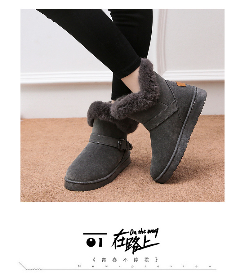 Export Waterproof Snow Boots Wholesale Pu Waterproof Classic Winter Fleece Warm Women&#039;s Short Boots Factory Direct Sales