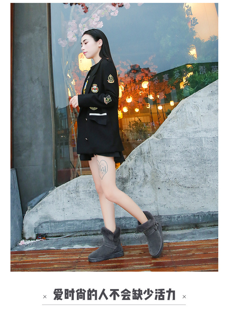 Export Waterproof Snow Boots Wholesale Pu Waterproof Classic Winter Fleece Warm Women's Short Boots Factory Direct Sales