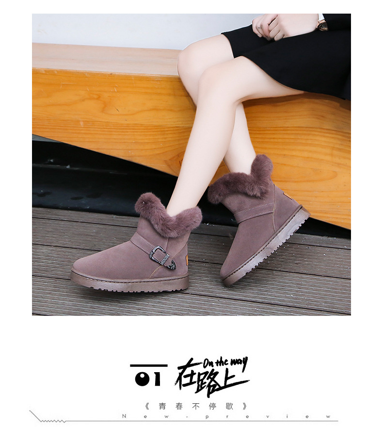 Export Waterproof Snow Boots Wholesale Pu Waterproof Classic Winter Fleece Warm Women's Short Boots Factory Direct Sales