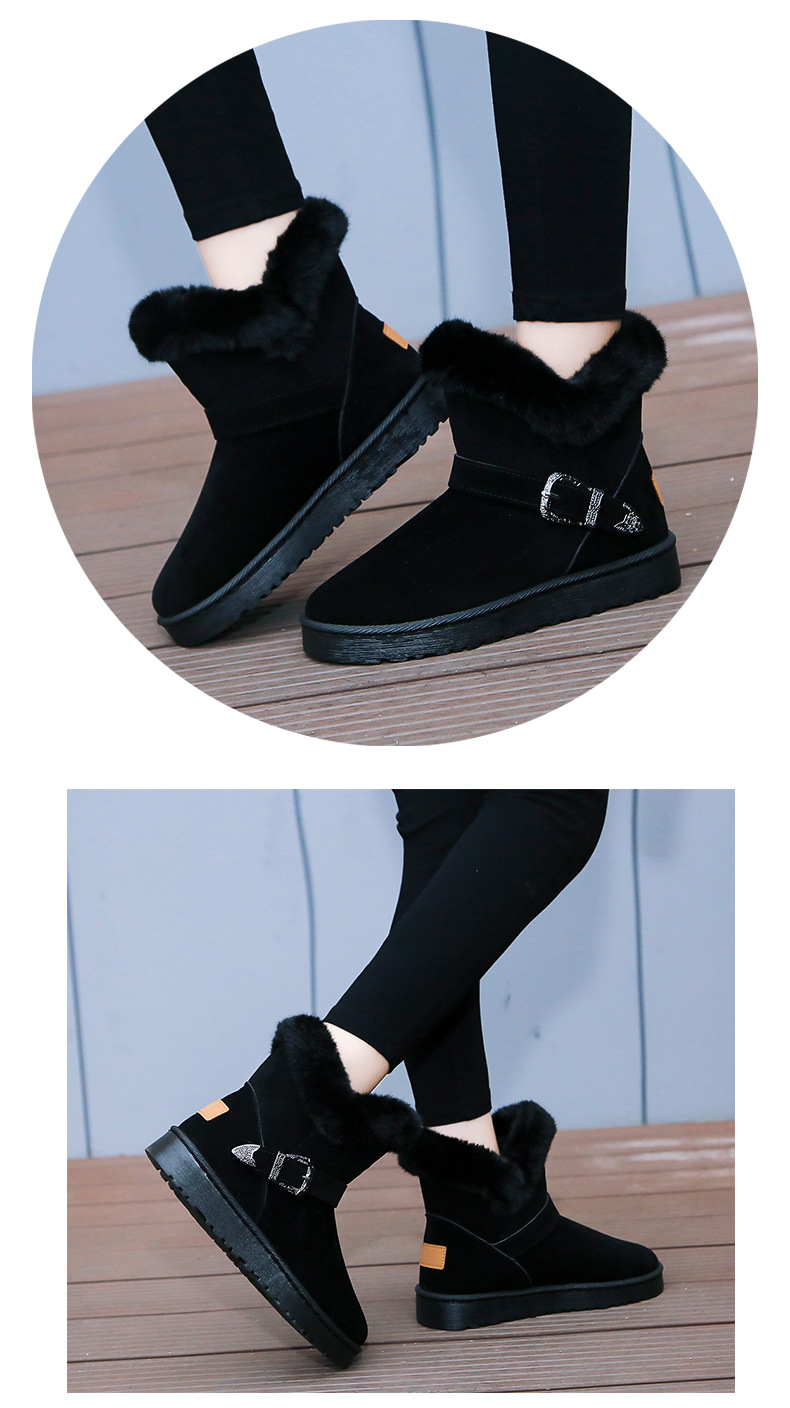 Export Waterproof Snow Boots Wholesale Pu Waterproof Classic Winter Fleece Warm Women's Short Boots Factory Direct Sales