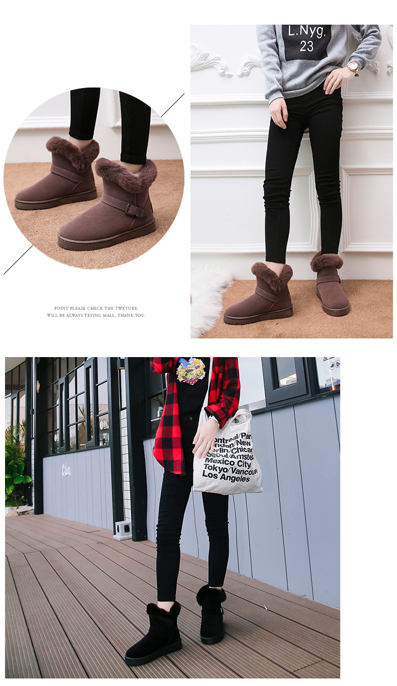 Export Waterproof Snow Boots Wholesale Pu Waterproof Classic Winter Fleece Warm Women's Short Boots Factory Direct Sales