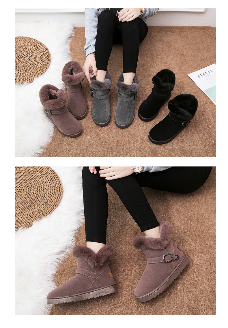 Export Waterproof Snow Boots Wholesale Pu Waterproof Classic Winter Fleece Warm Women's Short Boots Factory Direct Sales