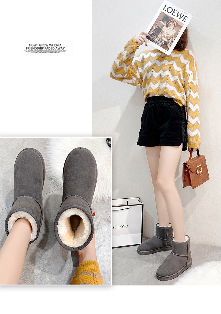 Fleece-Lined Thick Snow Boots Women's 2021 Spring and Autumn New Shoes Flat Shoes Insulated Cotton-Padded Shoes Women's Shoes Short Boots Fleece-Lined Thick Snow Boots Women's 2021 Spring and Autumn New Shoes Flat Shoes Insulated Cotton-Padded Shoes Women's Shoes Short Boots