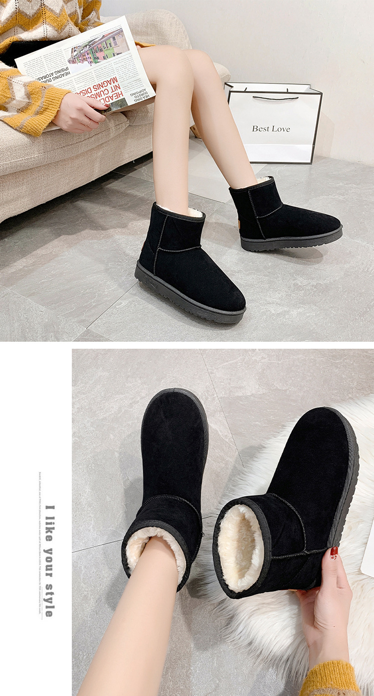 Fleece-Lined Thick Snow Boots Women's 2021 Spring and Autumn New Shoes Flat Shoes Insulated Cotton-Padded Shoes Women's Shoes Short Boots Fleece-Lined Thick Snow Boots Women's 2021 Spring and Autumn New Shoes Flat Shoes Insulated Cotton-Padded Shoes Women's Shoes Short Boots