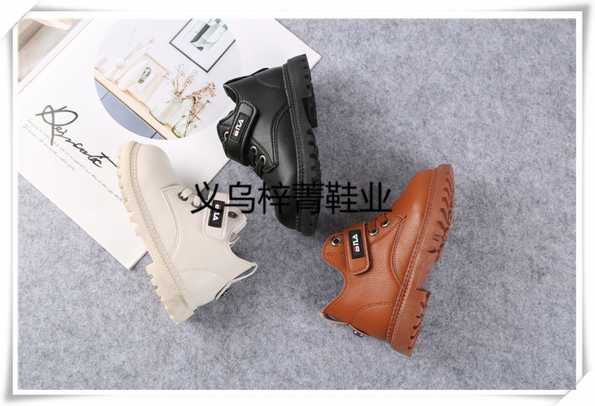 Children's snow boots winter new cotton shoes with fleece thickened girl's ankle boots boy's non-slip winter shoes baby cotton boots