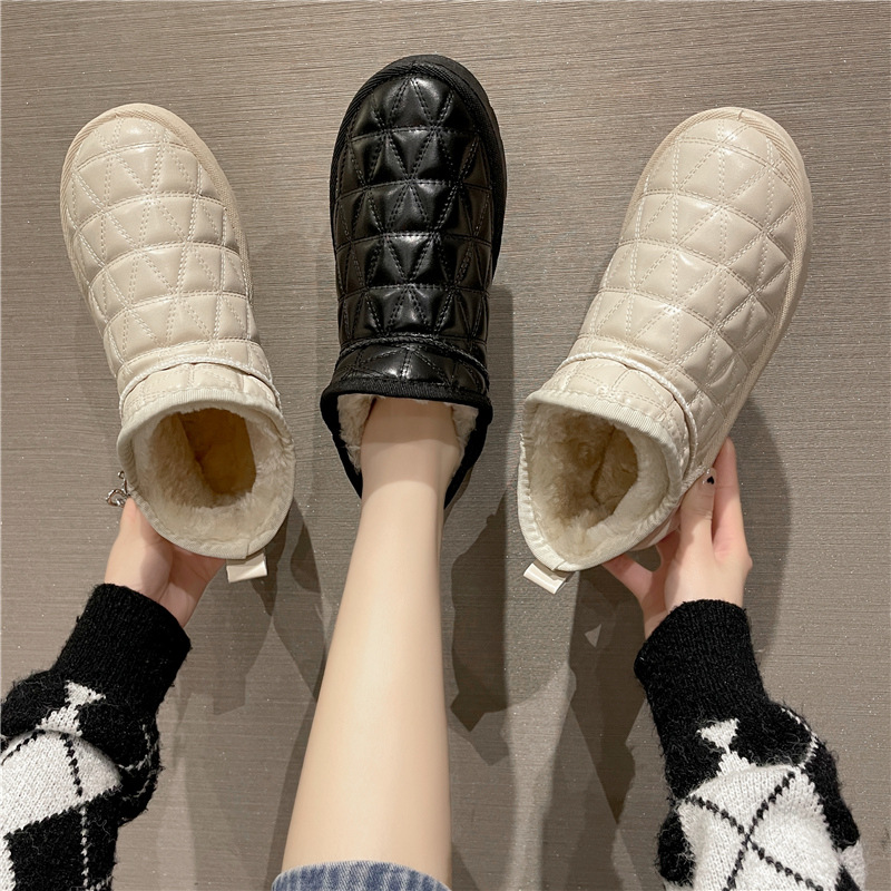 Internet Celebrity Short Waterproof Snow Boots Women&#039;s Korean Ins Fashion Velvet Thickened Cotton Boots Fashion Casual Student Booties Women