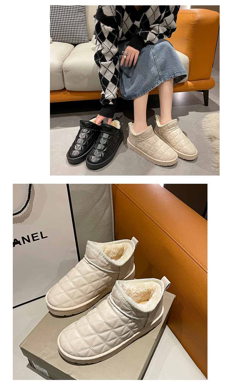 Internet Celebrity Short Waterproof Snow Boots Women's Korean Ins Fashion Velvet Thickened Cotton Boots Fashion Casual Student Booties Women